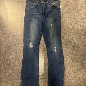 Indigo Rein Women's Dark Blue Straight Leg Jeans